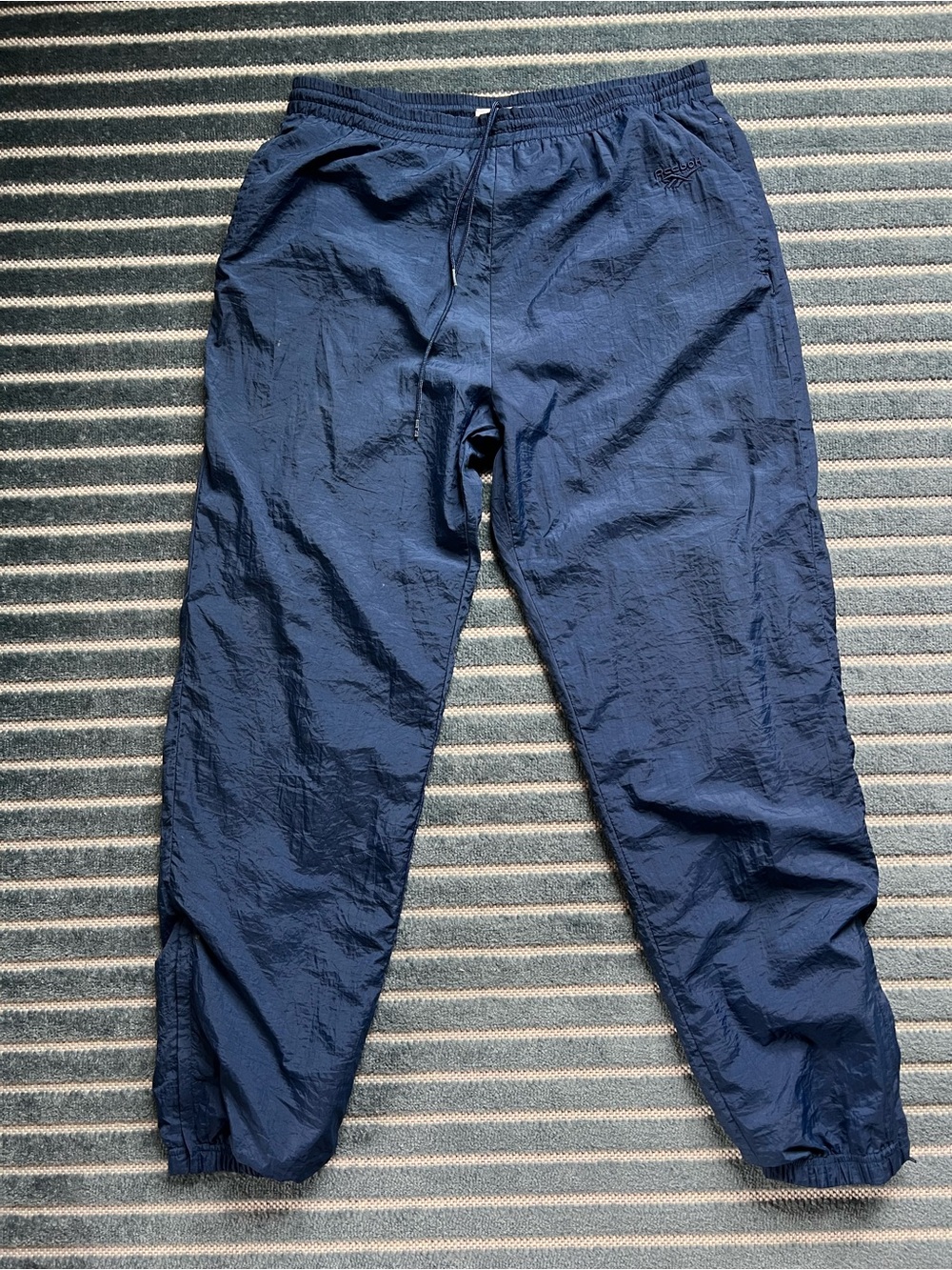 Vintage Reebok Navy Windbreaker Track Pants | size L